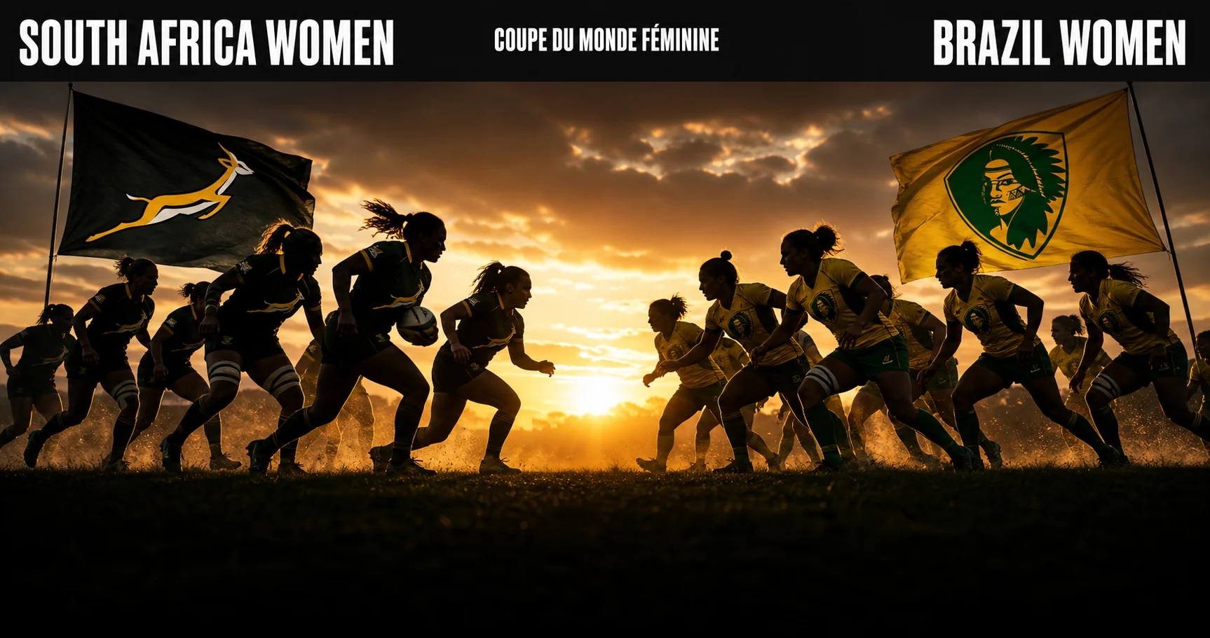 Affiche de la rencontre Afrique du Sud féminine contre Brésil féminin