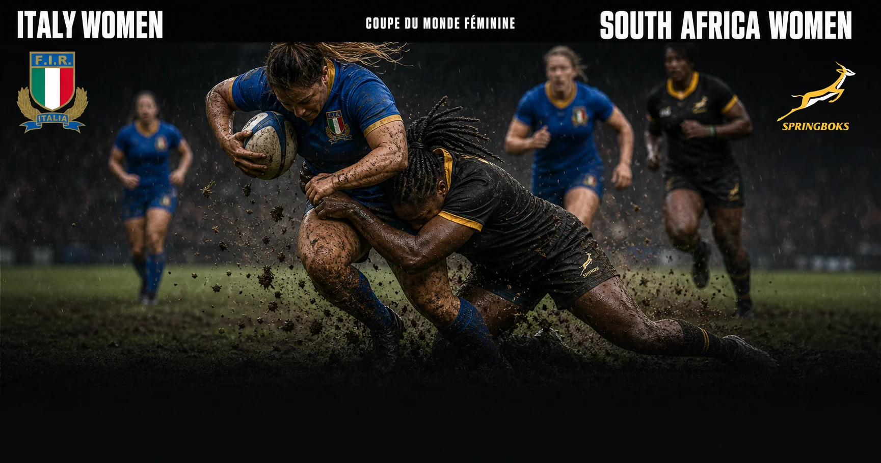 Affiche de la rencontre Italie féminine contre Afrique du Sud féminine