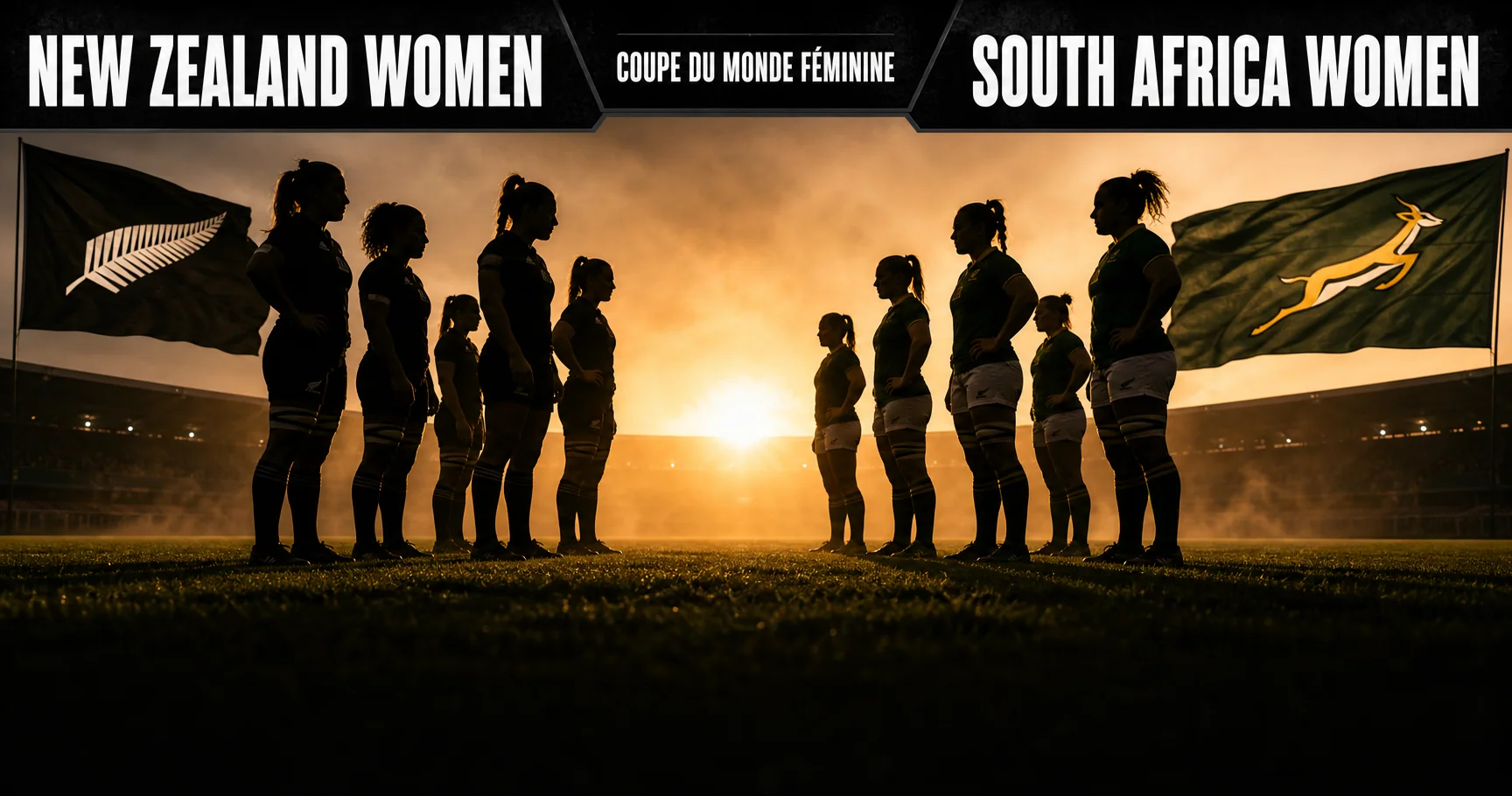 Affiche de la rencontre Nouvelle-Zélande féminine contre Afrique du Sud féminine