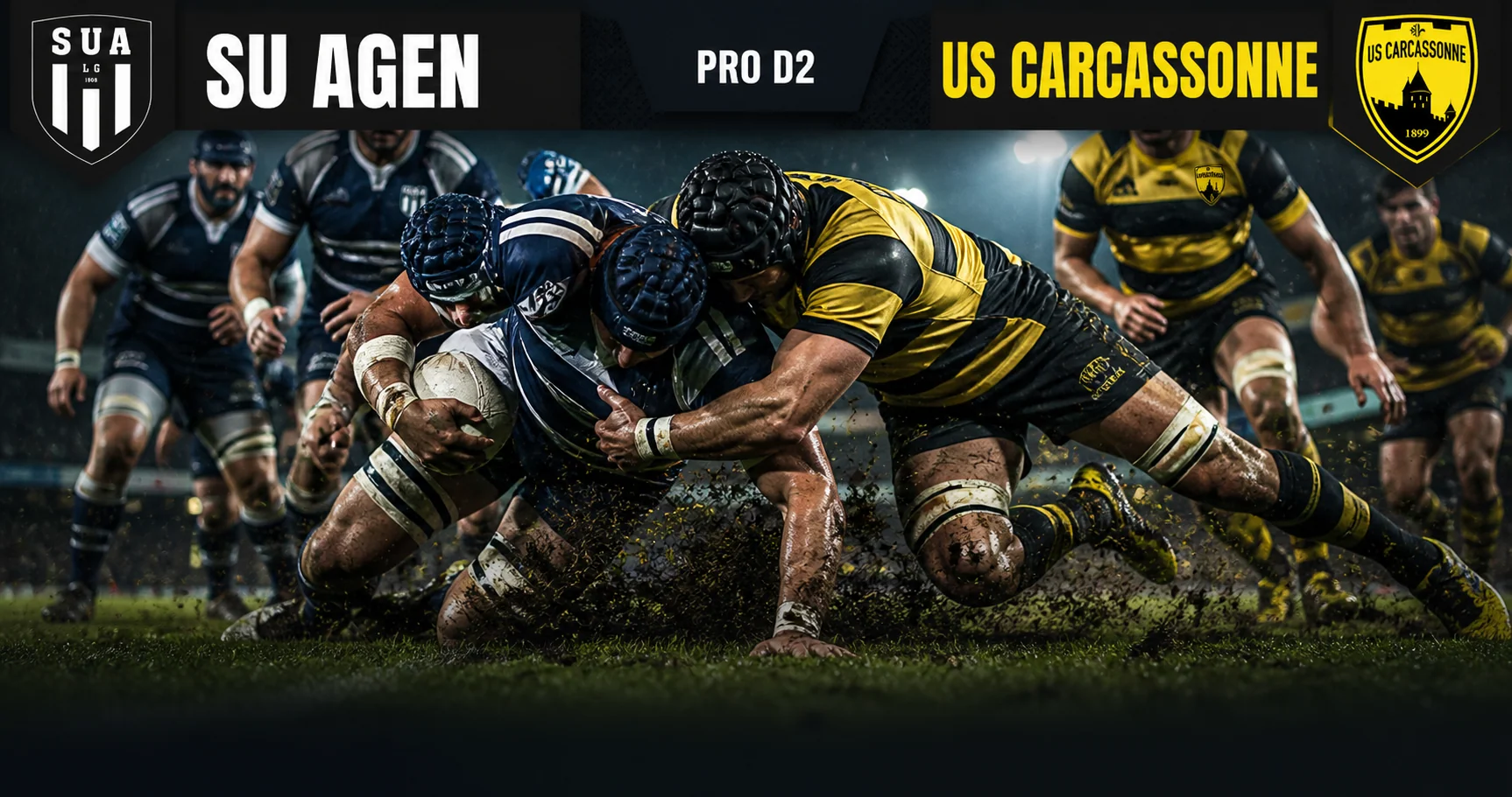 Affiche de la rencontre SU Agen contre US Carcassonne