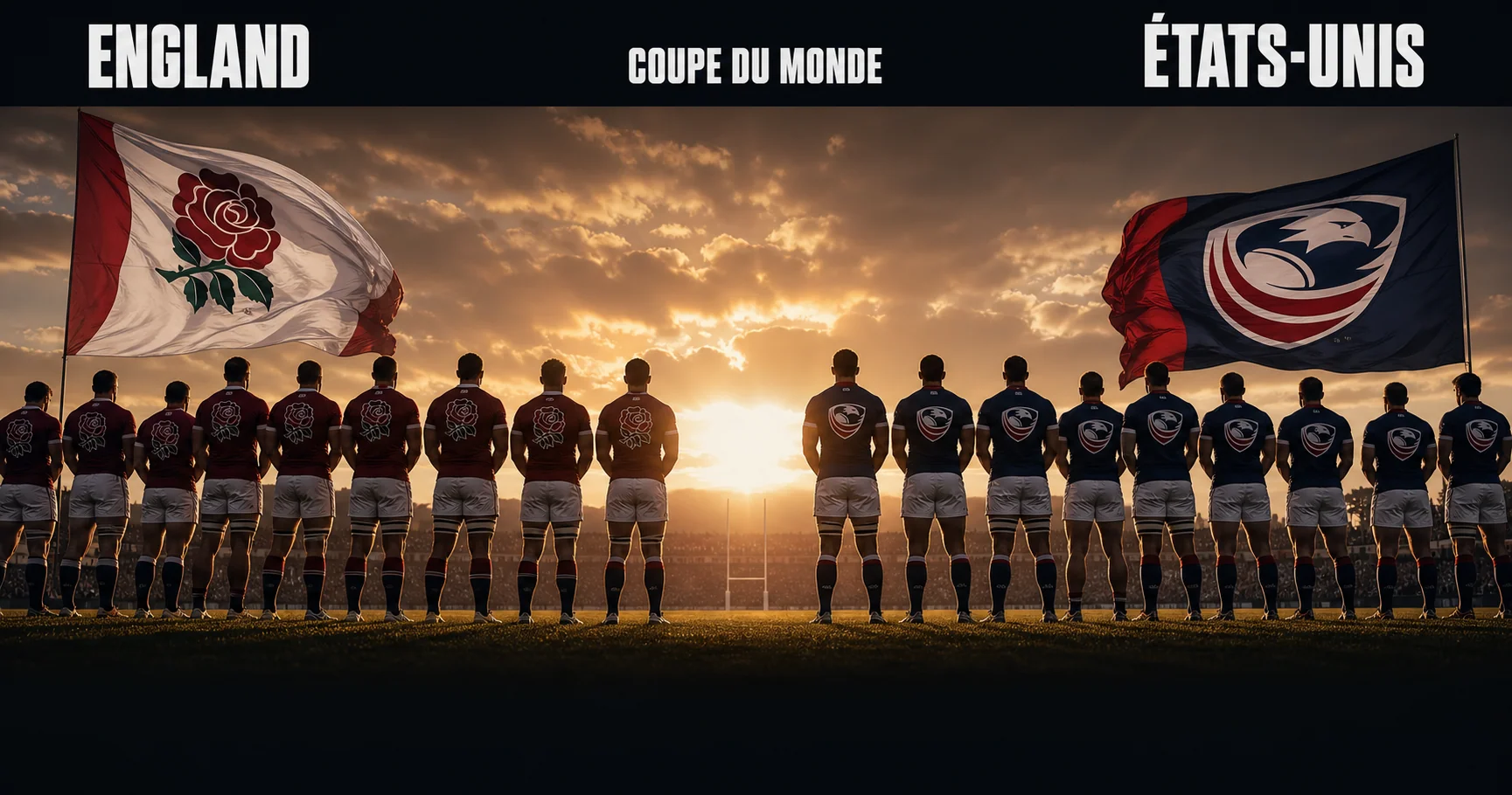 Affiche de la rencontre Angleterre contre États-Unis