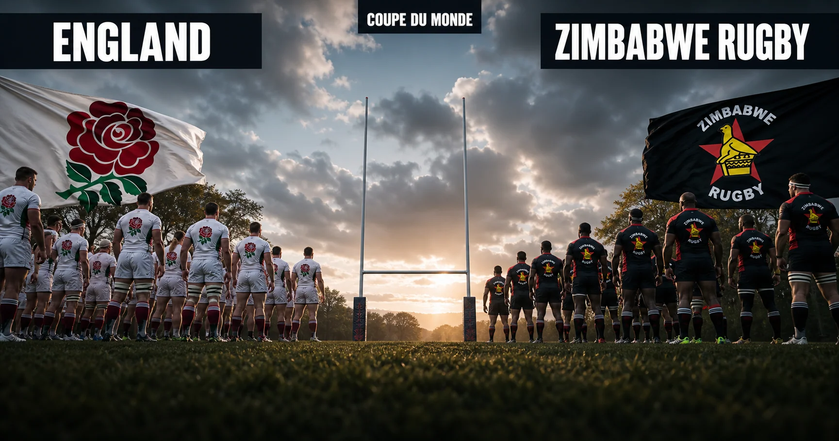 Affiche de la rencontre Angleterre contre Zimbabwe Rugby