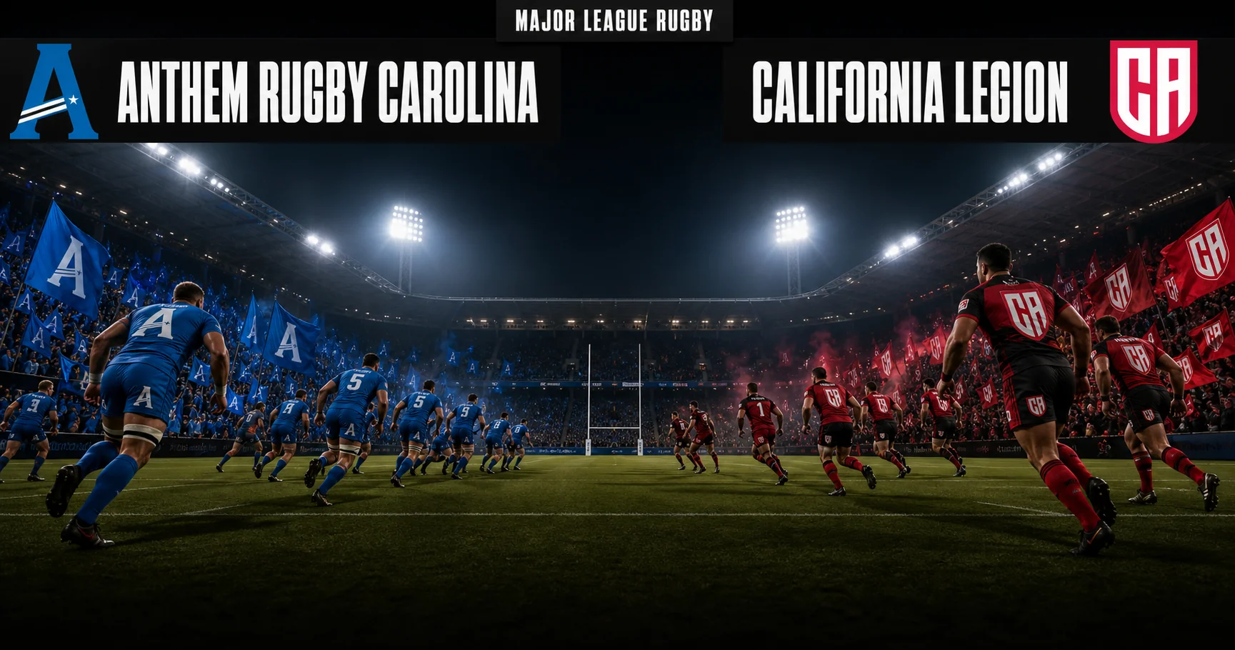 Affiche de la rencontre Anthem Rugby Carolina contre California Legion