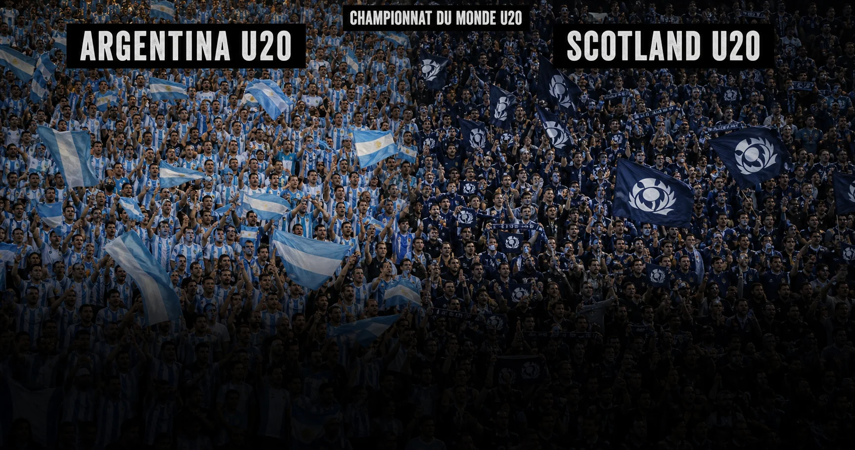 Affiche de la rencontre Argentine U20 contre Écosse U20