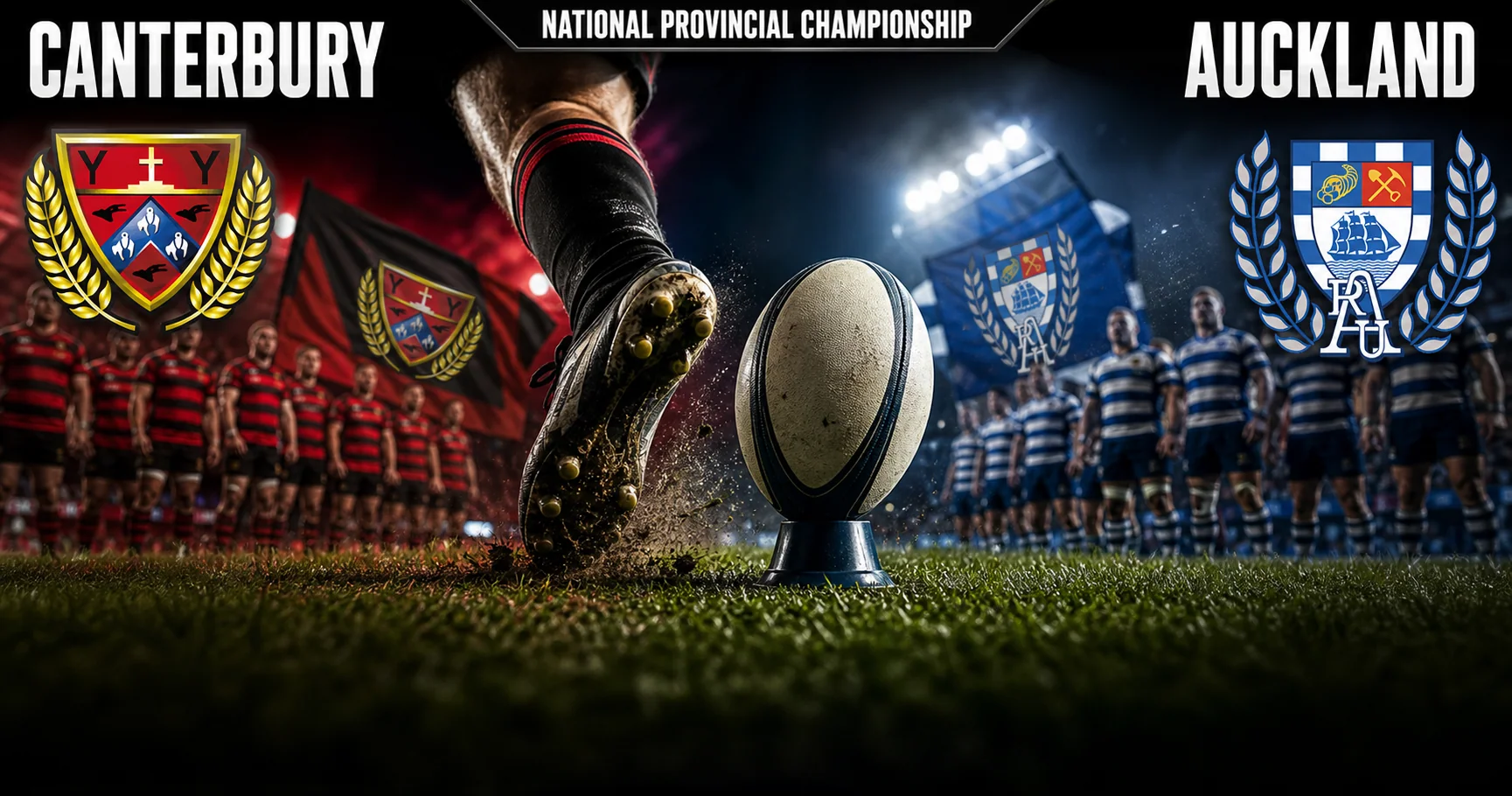 Affiche de la rencontre Canterbury contre Auckland