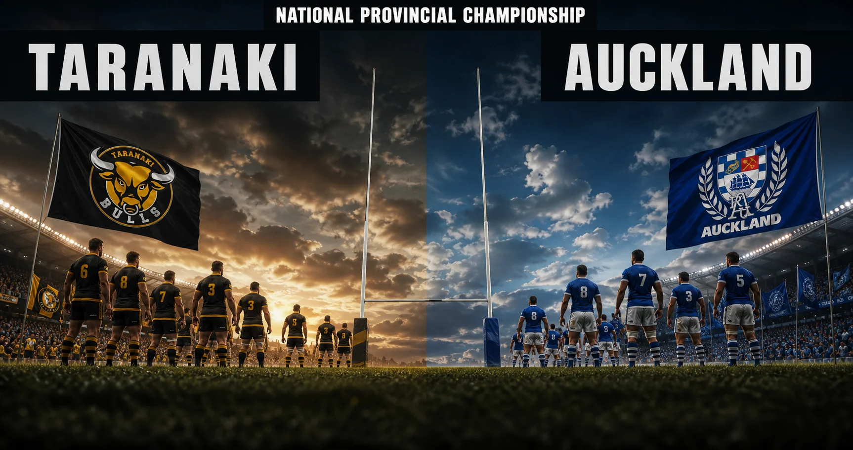 Affiche de la rencontre Taranaki contre Auckland