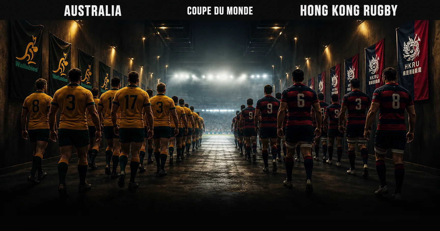 Affiche de la rencontre Australie contre Hong Kong Rugby