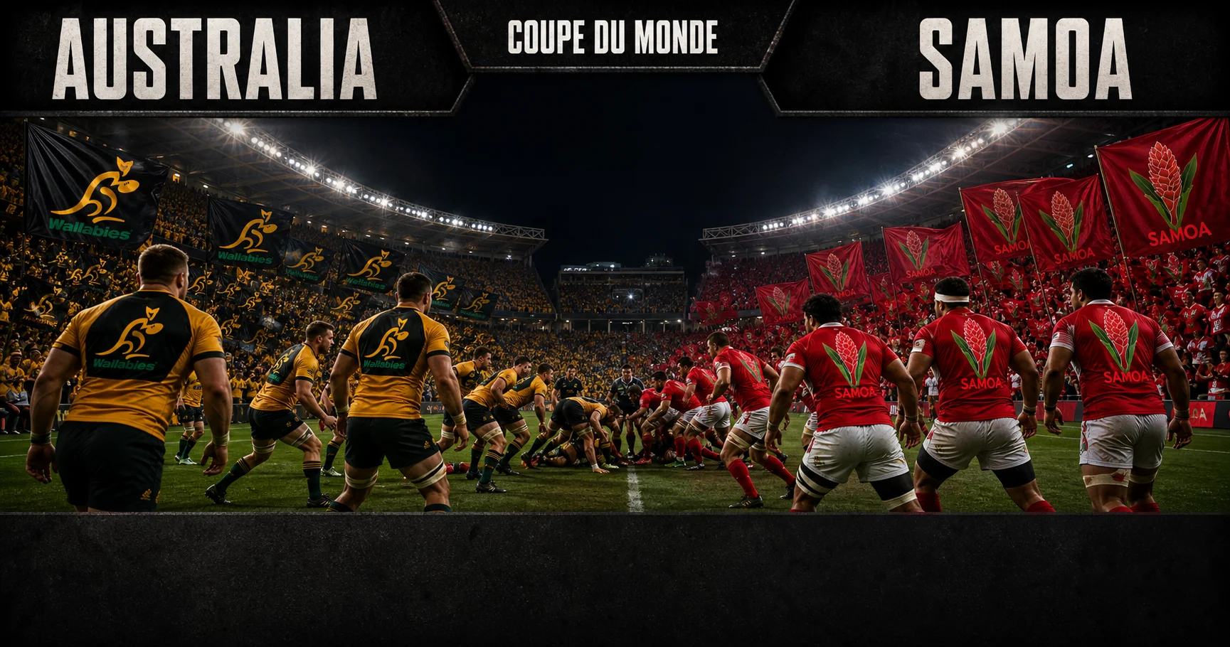 Affiche de la rencontre Australie contre Samoa