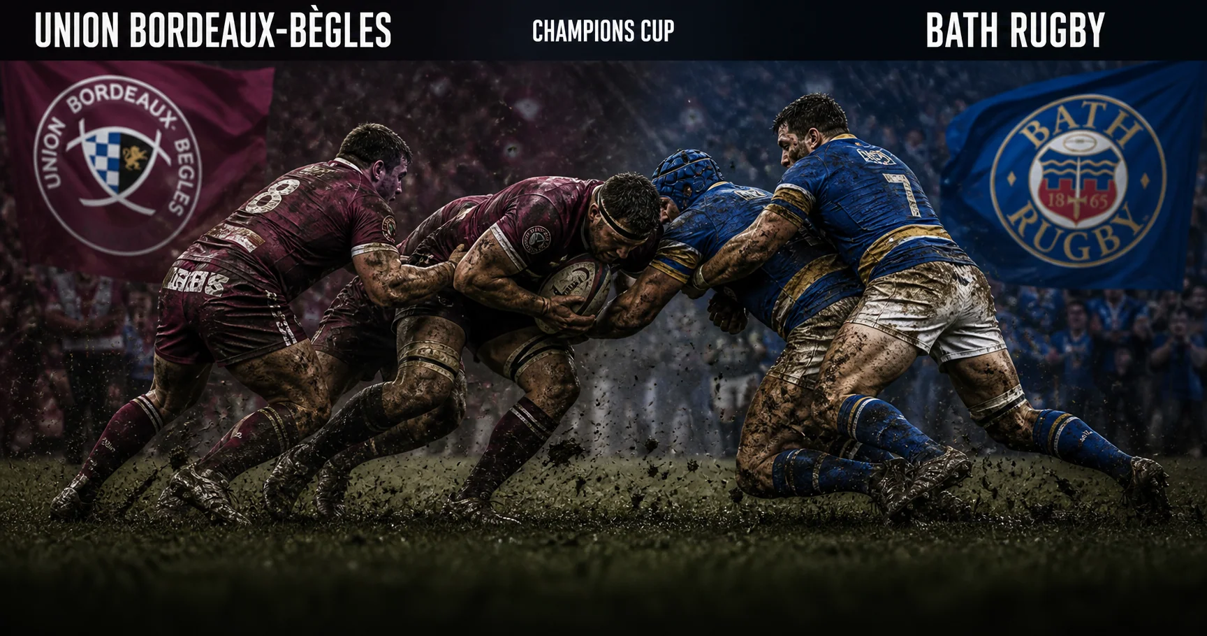 Affiche de la rencontre Union Bordeaux-Bègles contre Bath Rugby