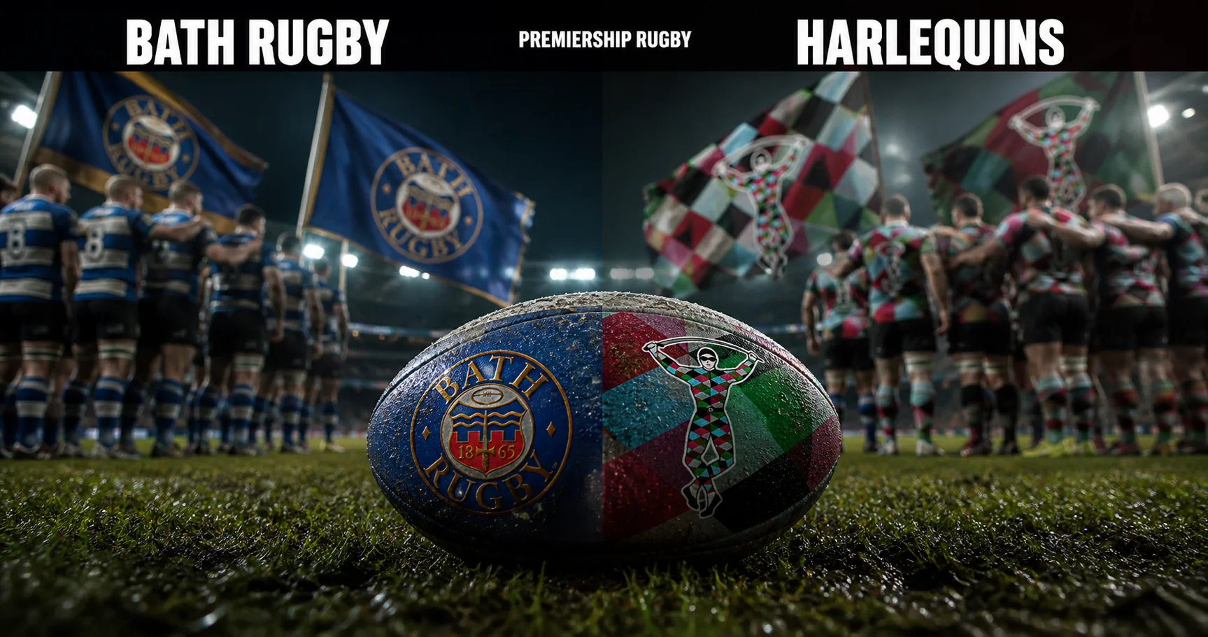 Affiche de la rencontre Bath Rugby contre Harlequins