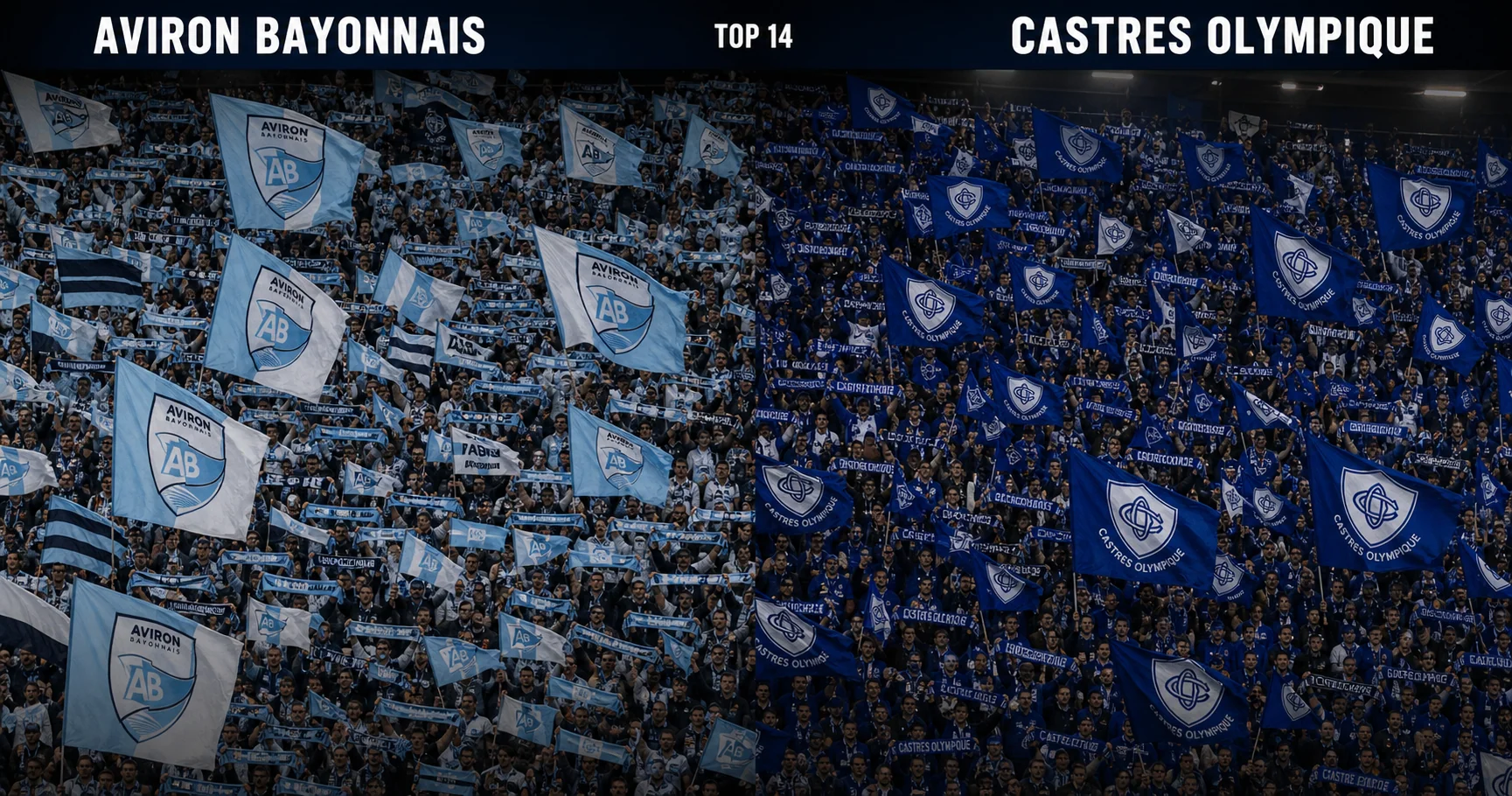 Affiche de la rencontre Aviron Bayonnais contre Castres Olympique