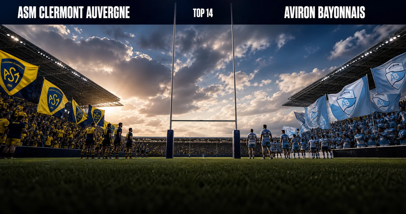 Affiche de la rencontre ASM Clermont Auvergne contre Aviron Bayonnais
