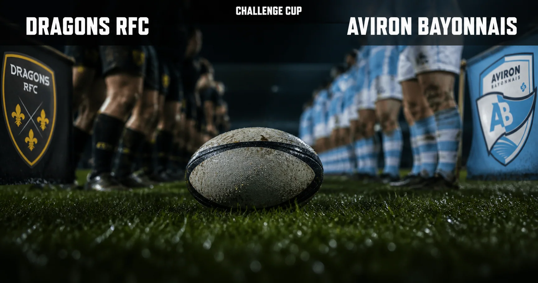 Affiche de la rencontre Dragons RFC contre Aviron Bayonnais