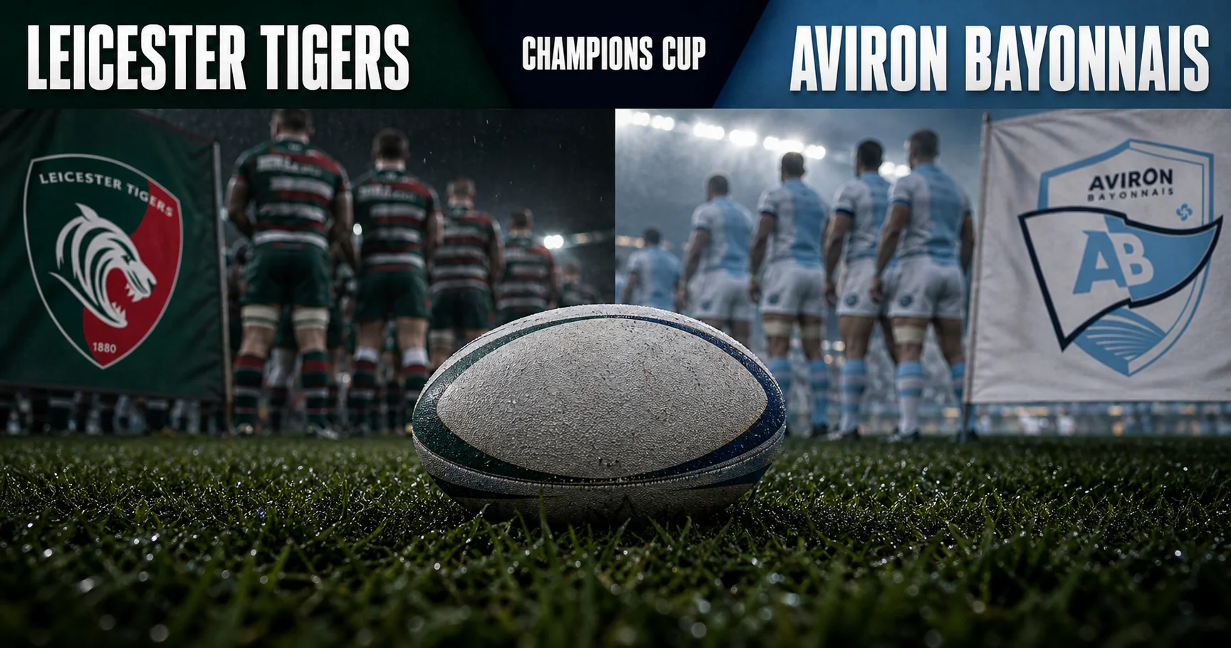 Affiche de la rencontre Leicester Tigers contre Aviron Bayonnais