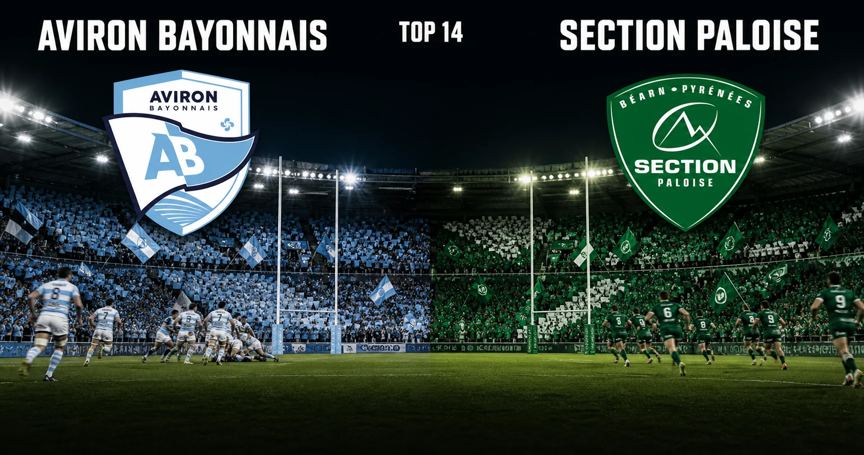 Affiche de la rencontre Aviron Bayonnais contre Section Paloise