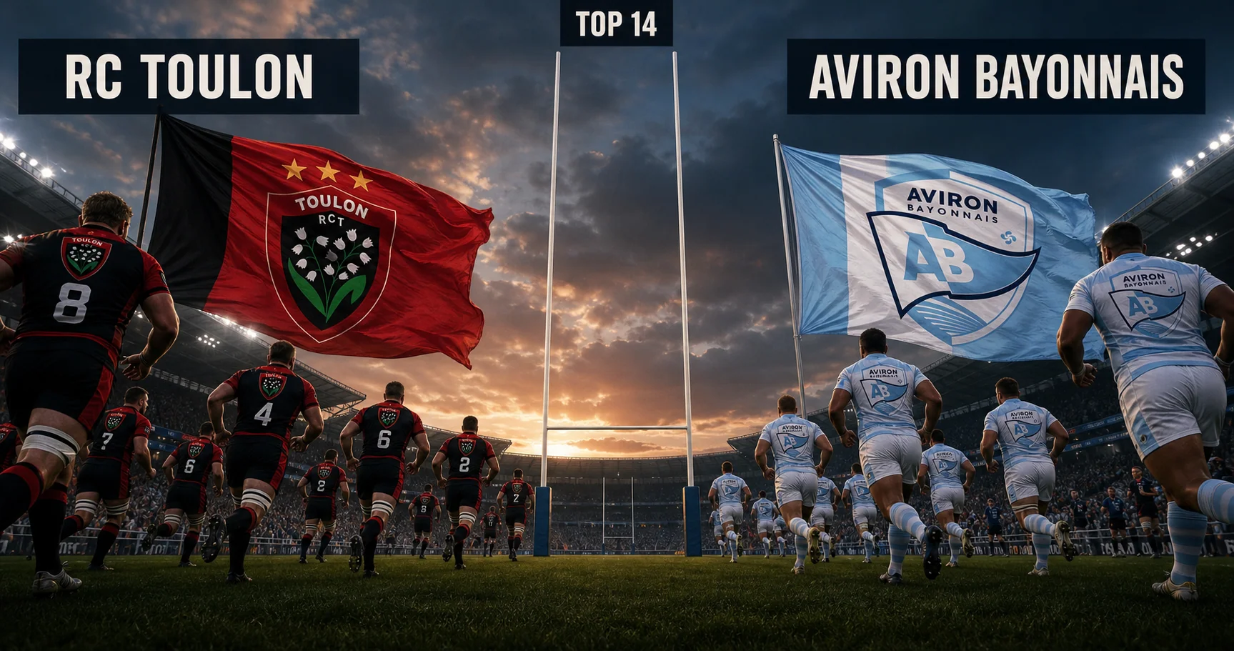 Affiche de la rencontre RC Toulon contre Aviron Bayonnais