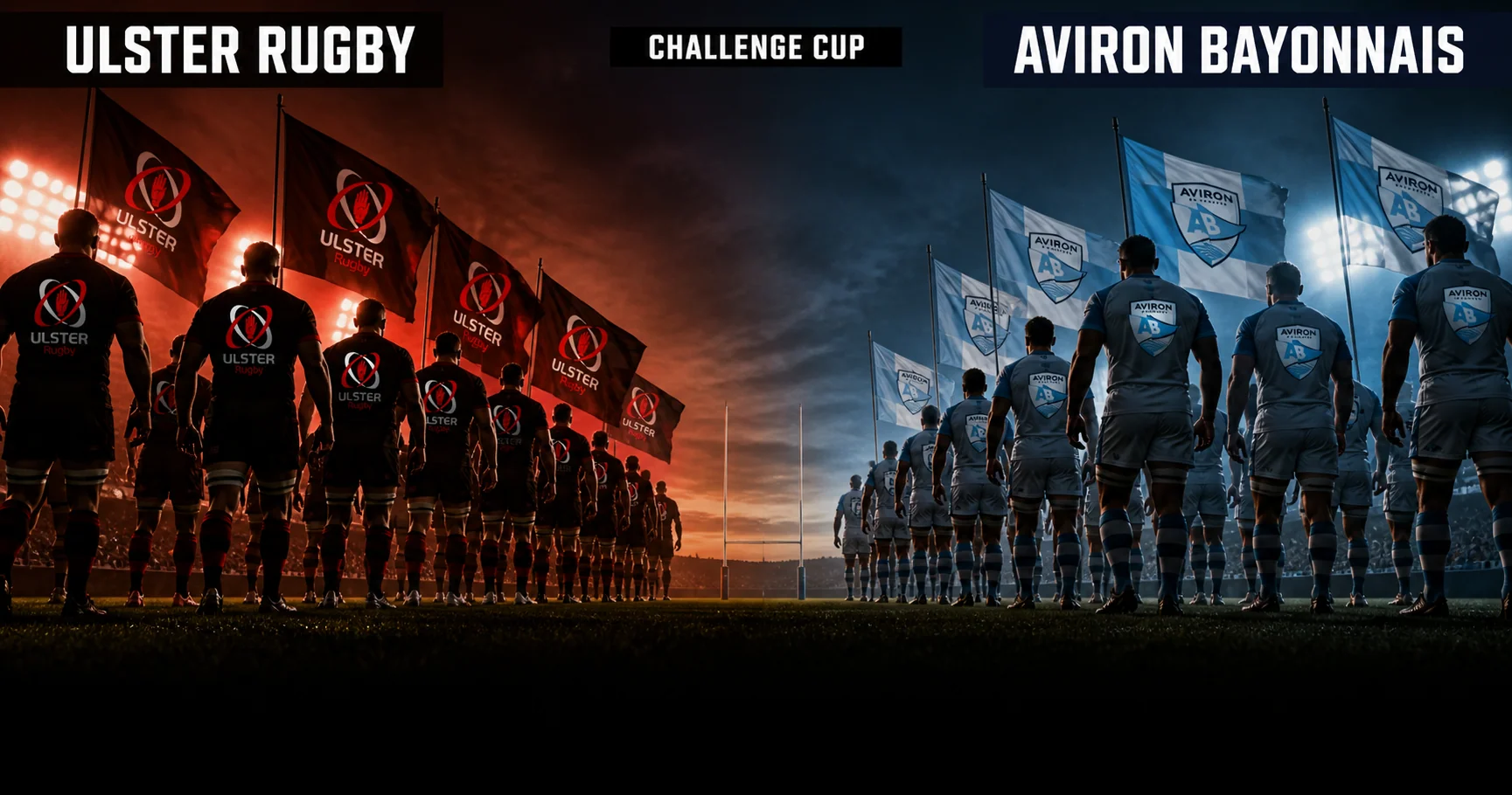Affiche de la rencontre Ulster Rugby contre Aviron Bayonnais