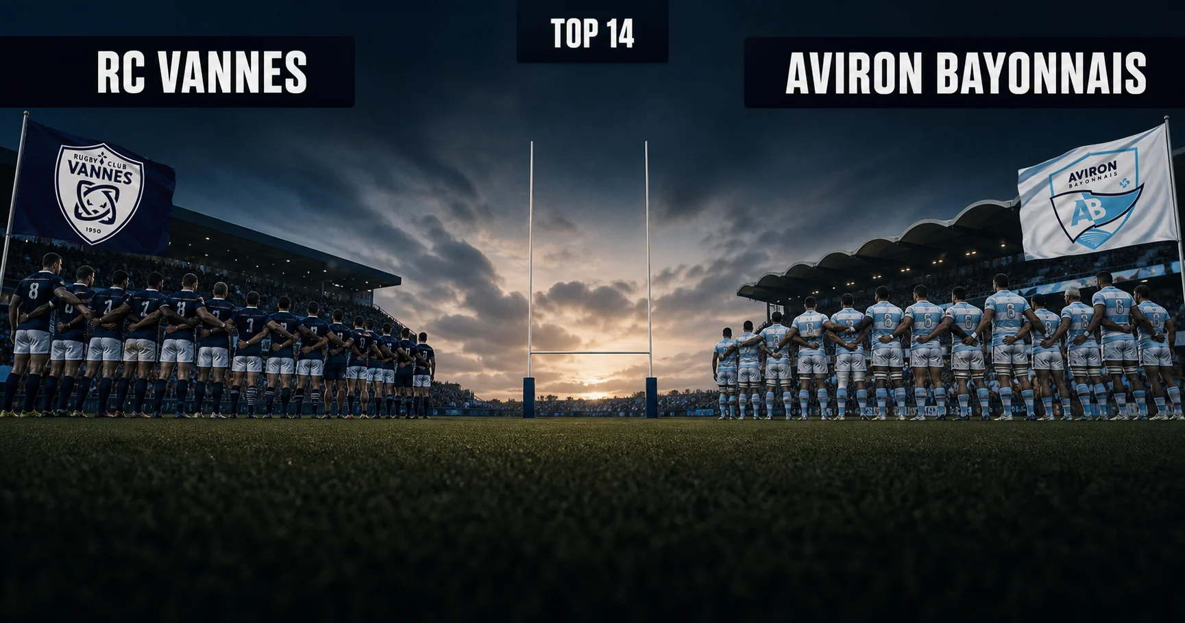 Affiche de la rencontre RC Vannes contre Aviron Bayonnais