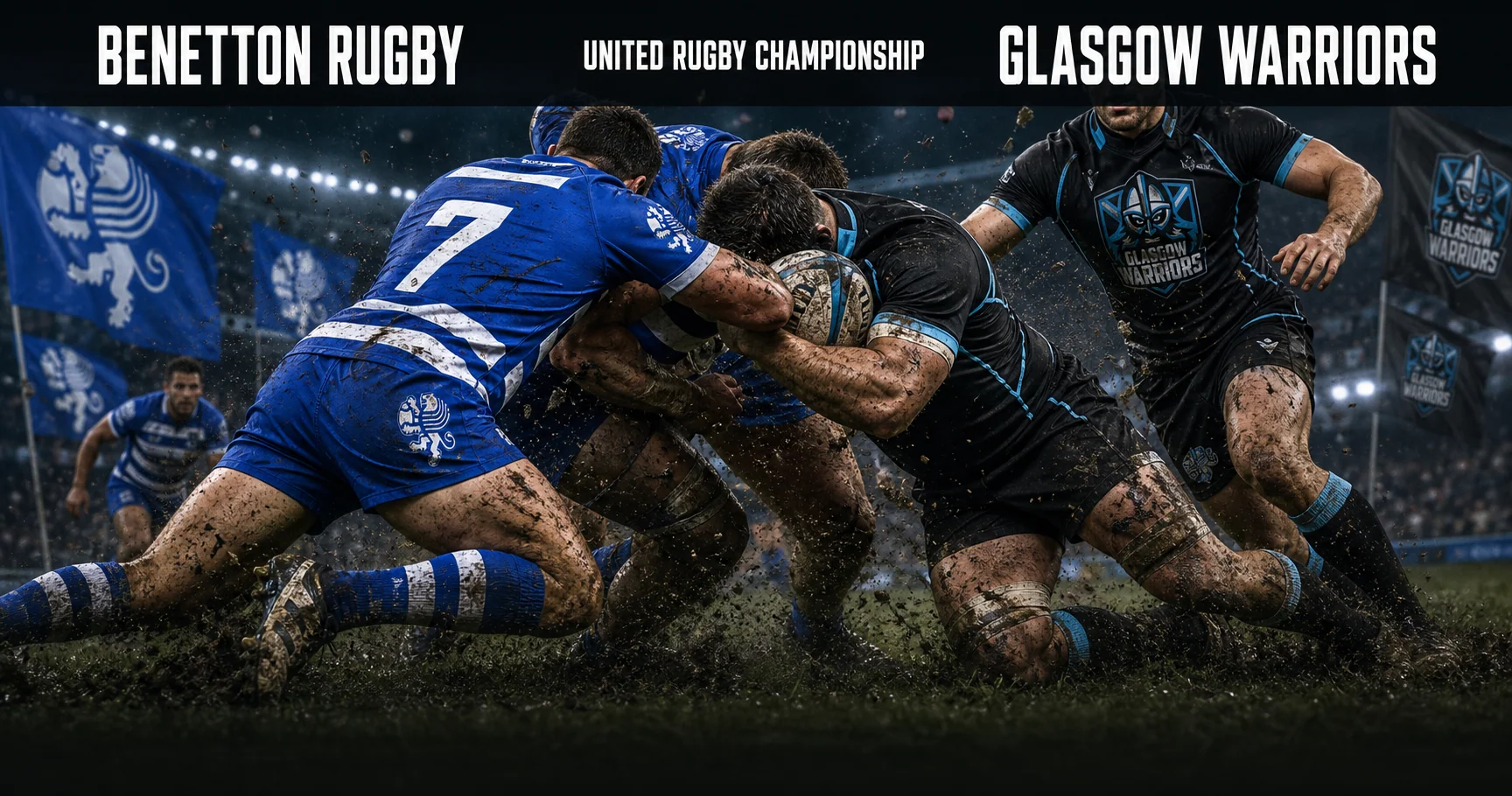 Affiche de la rencontre Benetton Rugby contre Glasgow Warriors