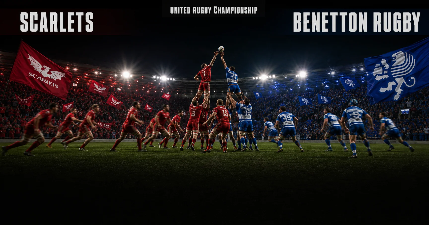 Affiche de la rencontre Scarlets contre Benetton Rugby