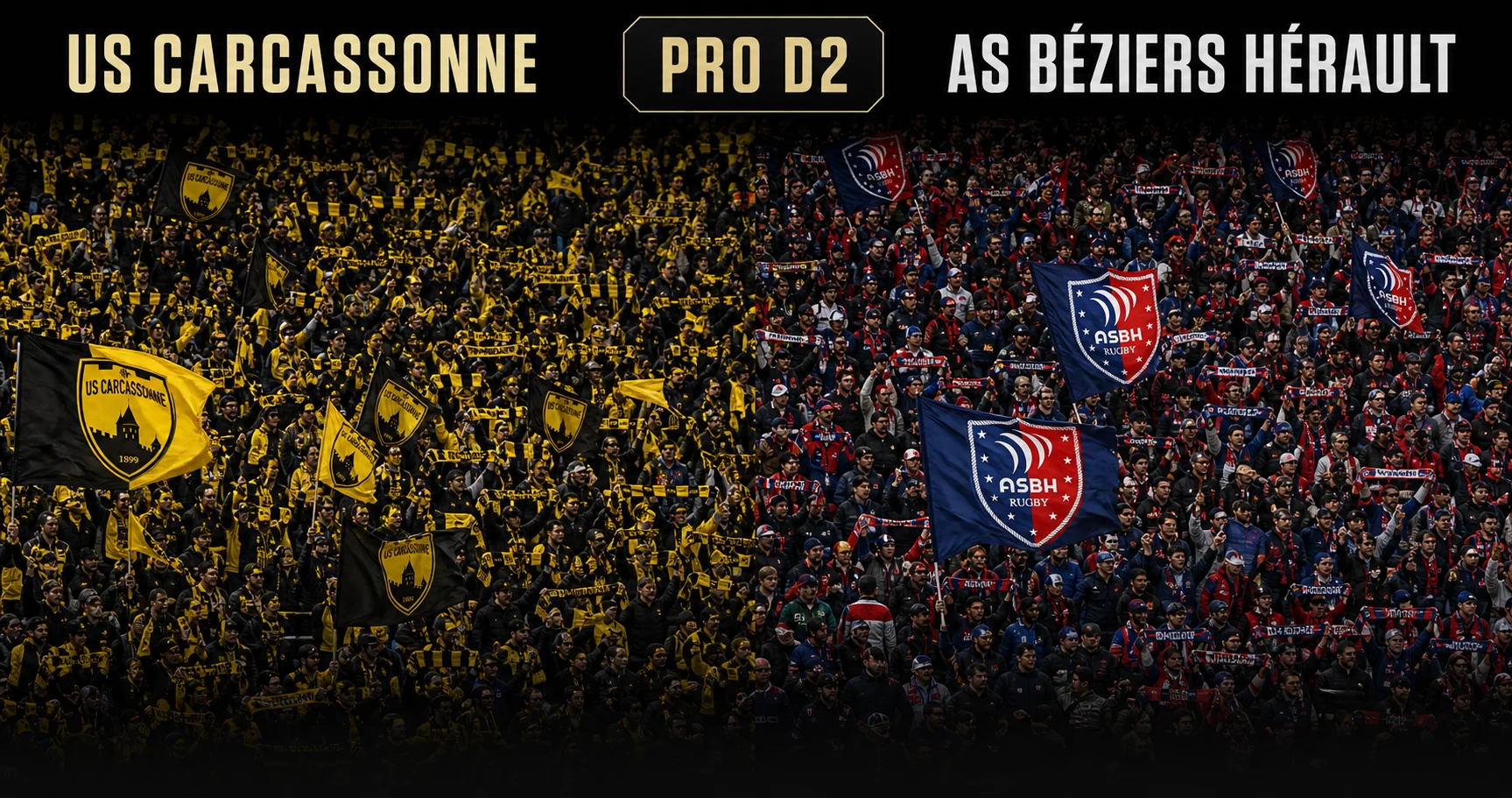 Affiche de la rencontre US Carcassonne contre AS Béziers Hérault