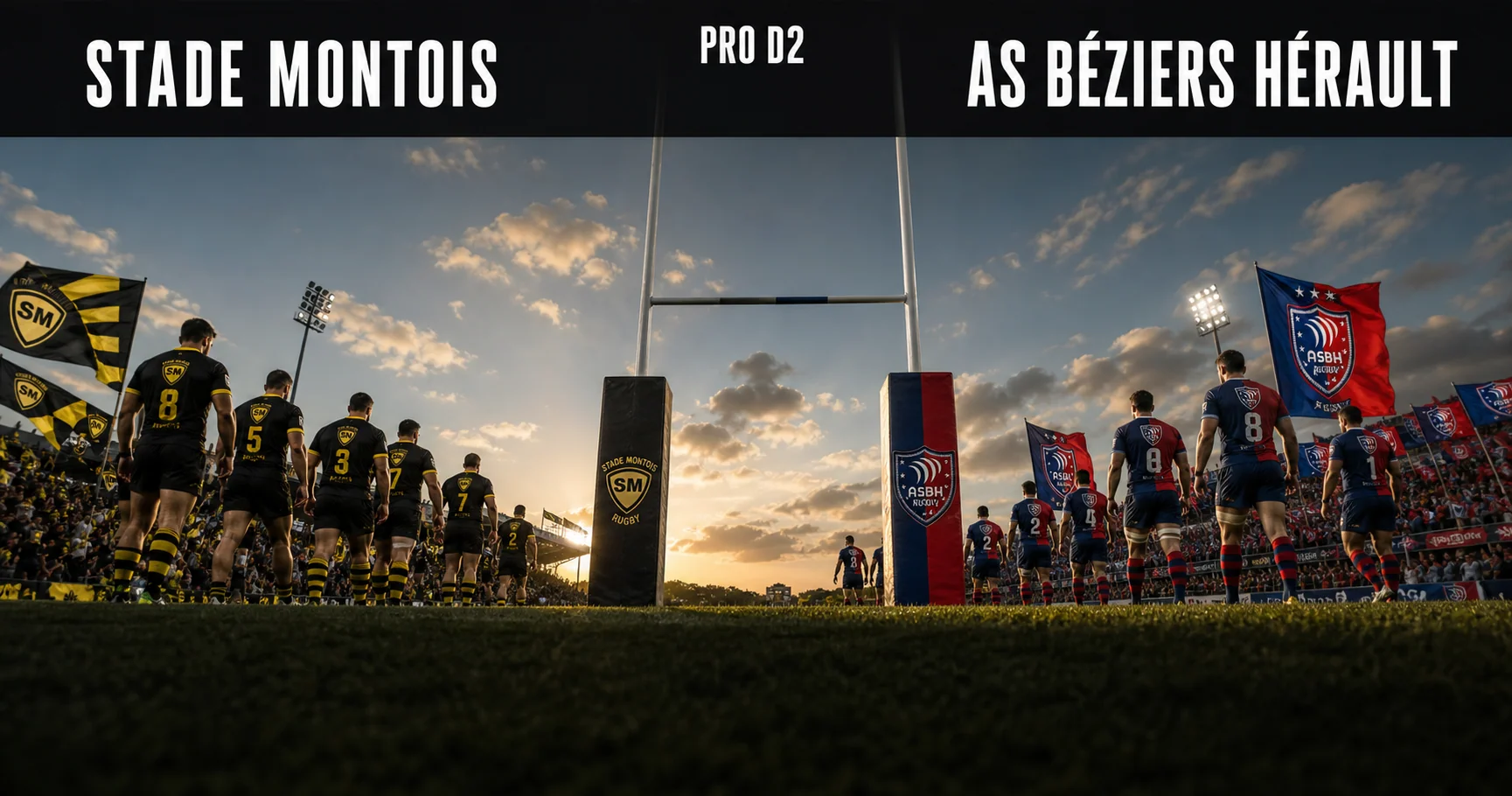 Affiche de la rencontre Stade Montois contre AS Béziers Hérault