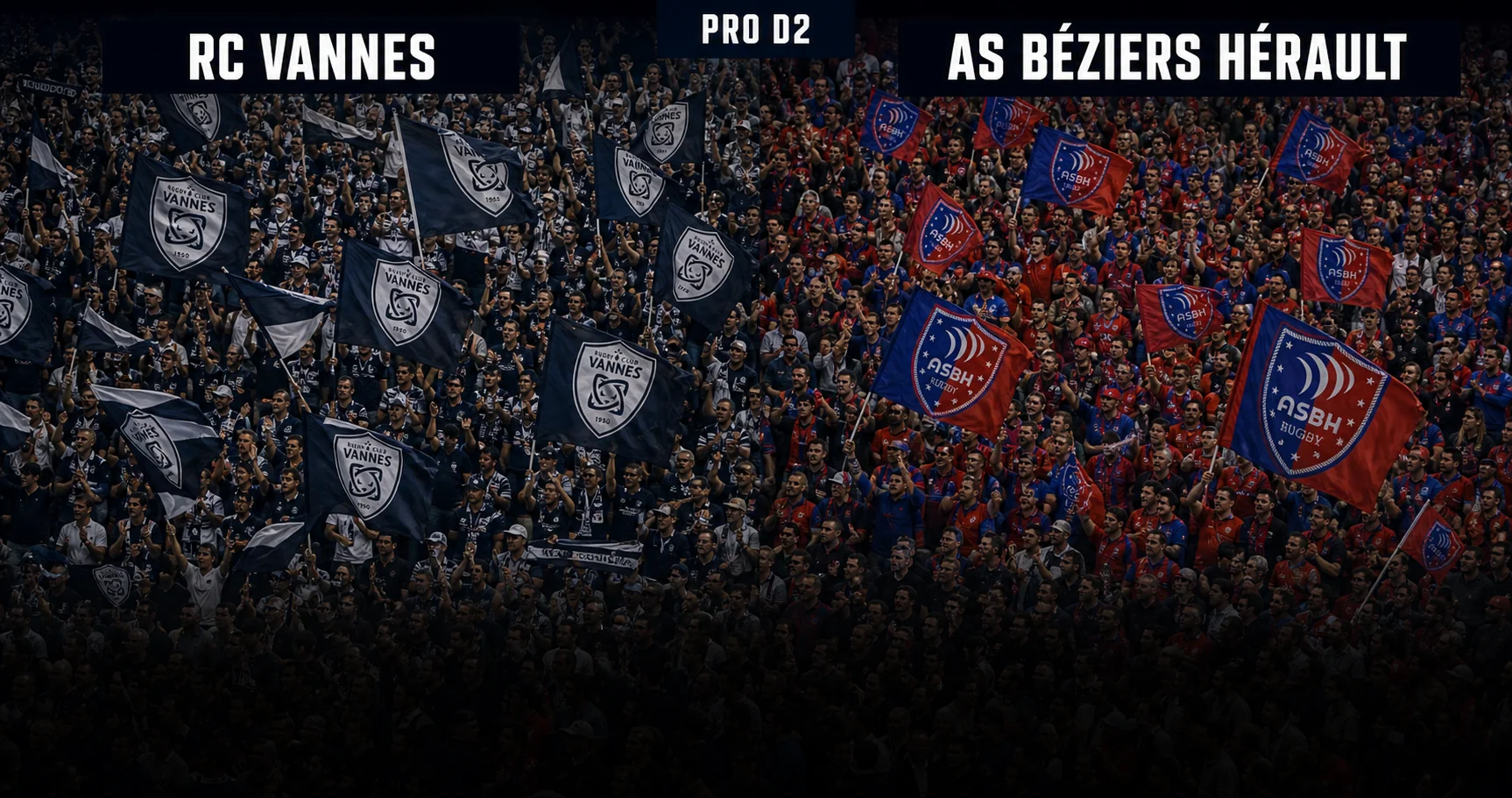 Affiche de la rencontre RC Vannes contre AS Béziers Hérault