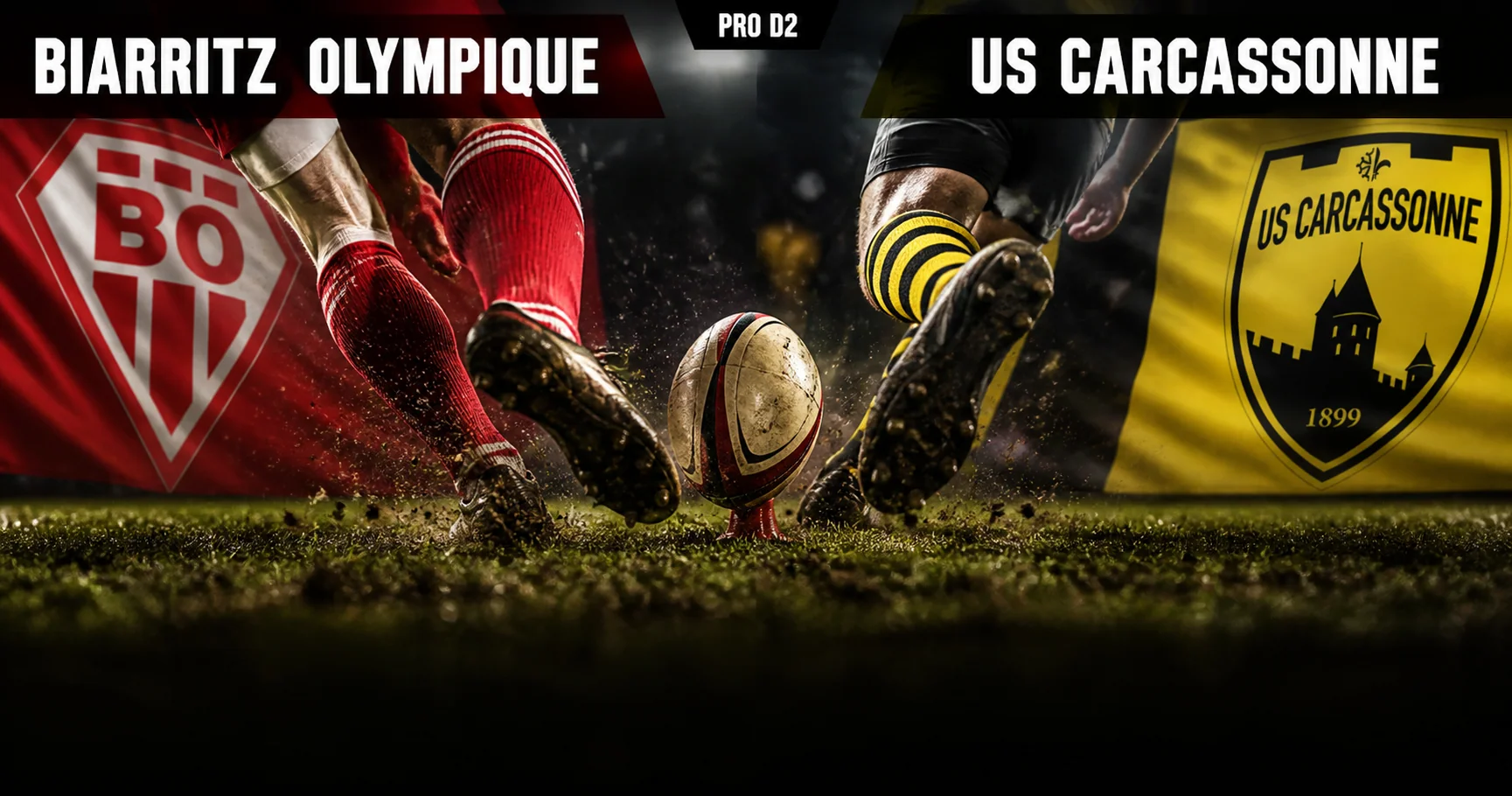 Affiche de la rencontre Biarritz Olympique contre US Carcassonne