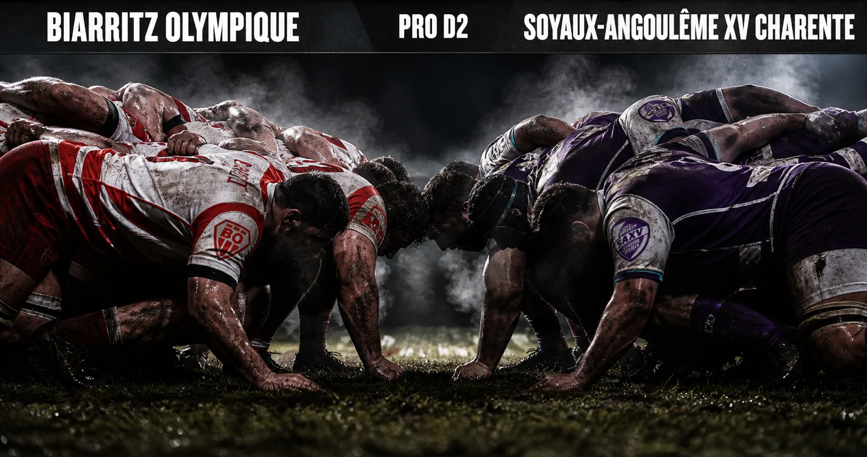 Affiche de la rencontre Biarritz Olympique contre Soyaux-Angoulême XV Charente