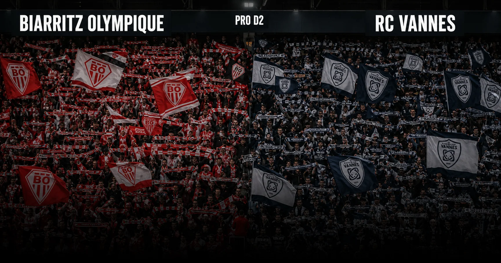 Affiche de la rencontre Biarritz Olympique contre RC Vannes