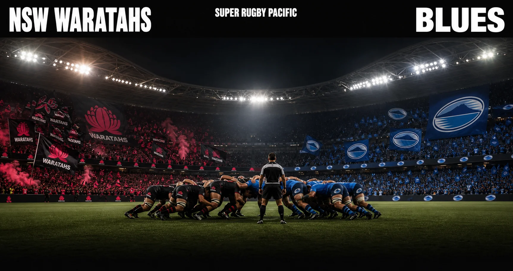 Affiche de la rencontre NSW Waratahs contre Blues