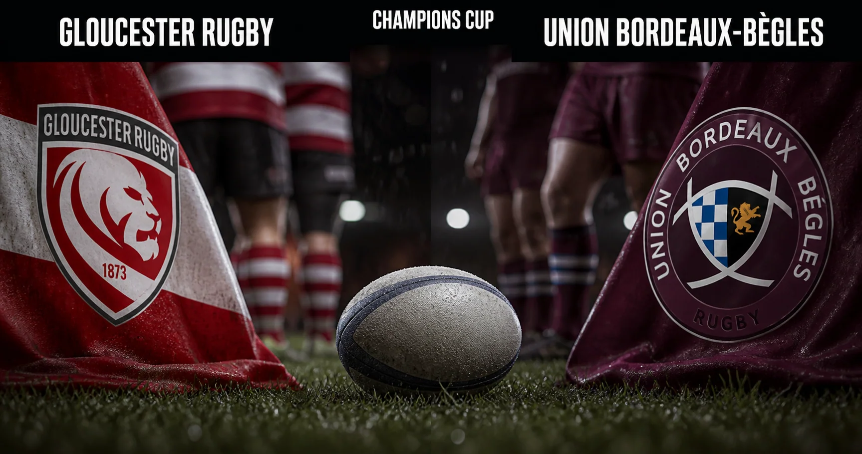 Affiche de la rencontre Gloucester Rugby contre Union Bordeaux-Bègles