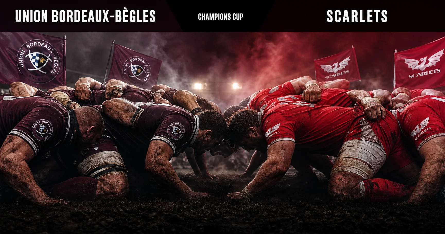 Affiche de la rencontre Union Bordeaux-Bègles contre Scarlets