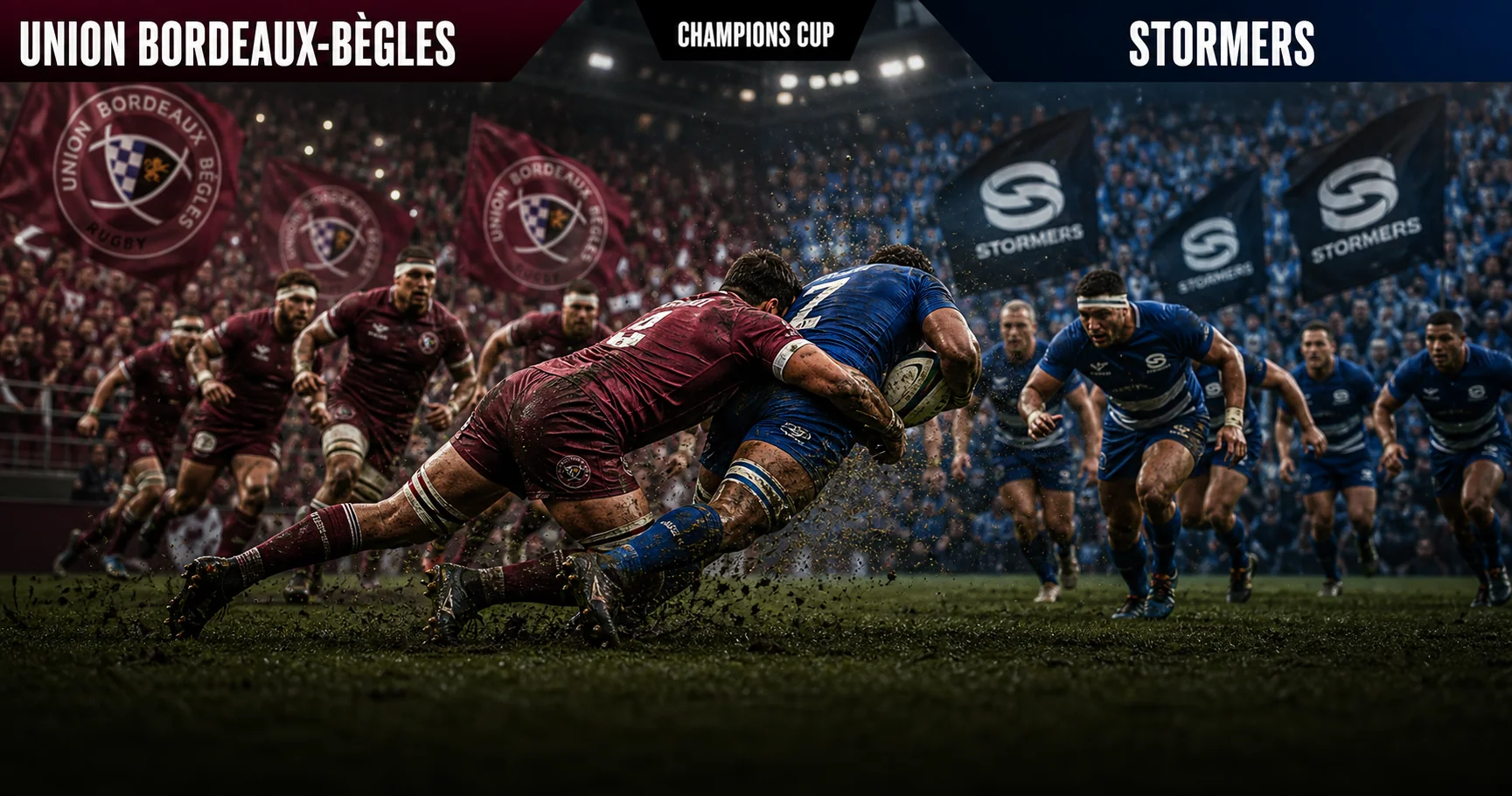 Affiche de la rencontre Union Bordeaux-Bègles contre Stormers