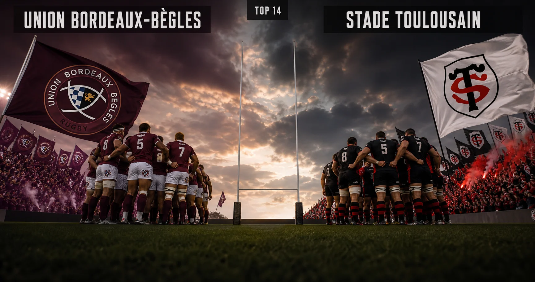 Affiche de la rencontre Union Bordeaux-Bègles contre Stade Toulousain