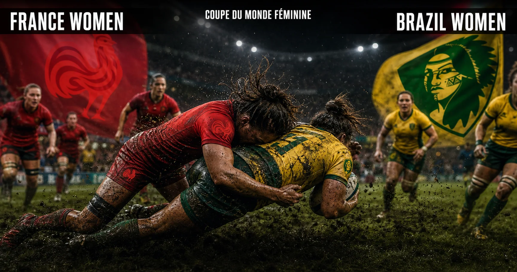 Affiche de la rencontre France féminine contre Brésil féminin