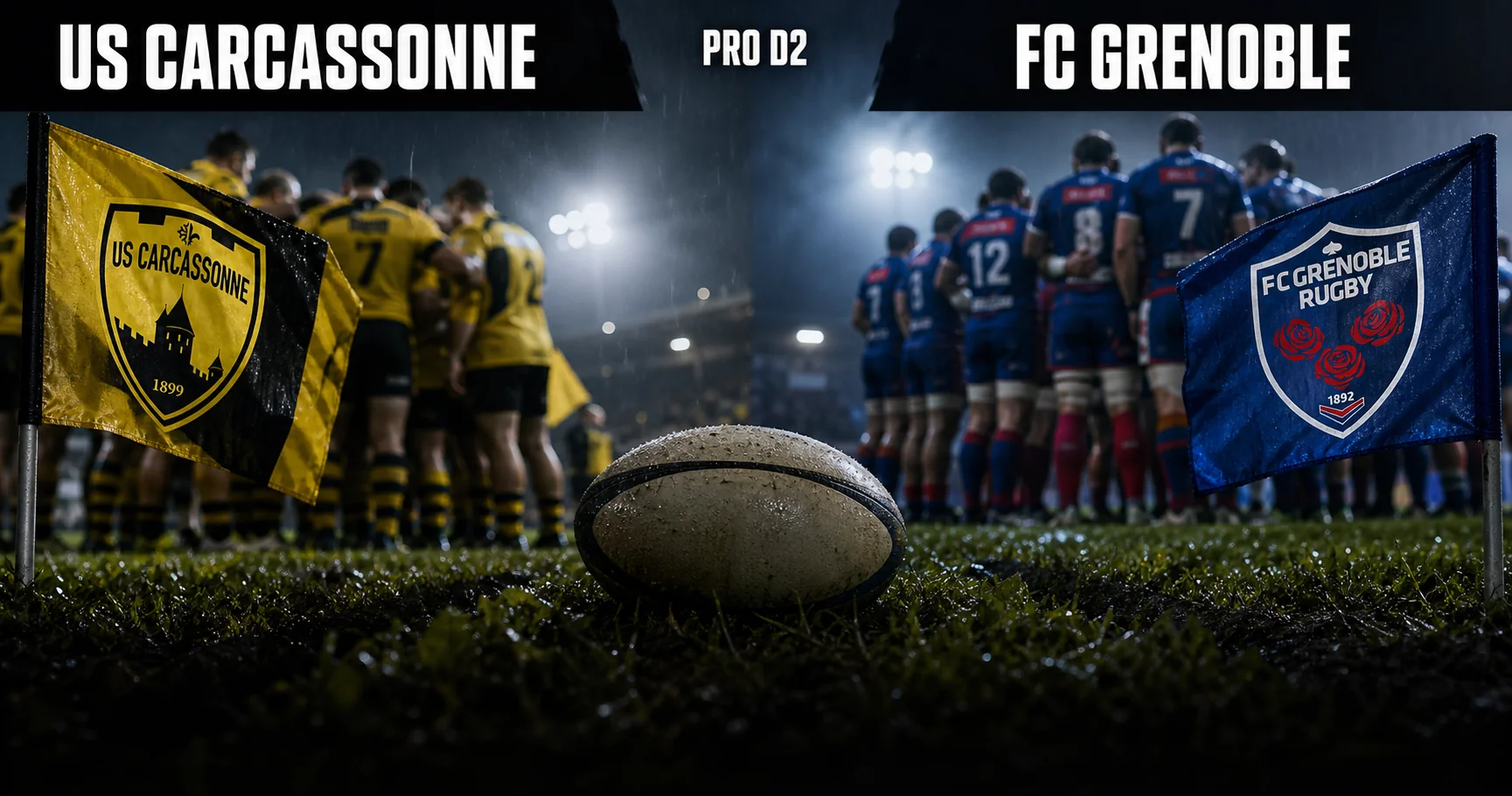 Affiche de la rencontre US Carcassonne contre FC Grenoble