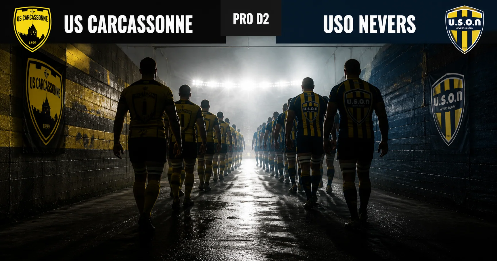 Affiche de la rencontre US Carcassonne contre USO Nevers