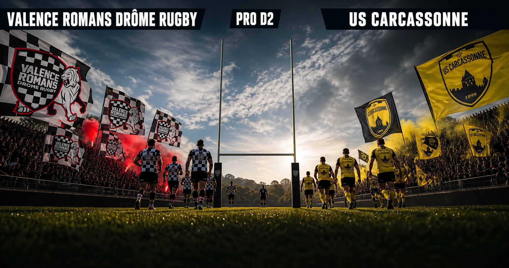 Affiche de la rencontre Valence Romans Drôme Rugby contre US Carcassonne