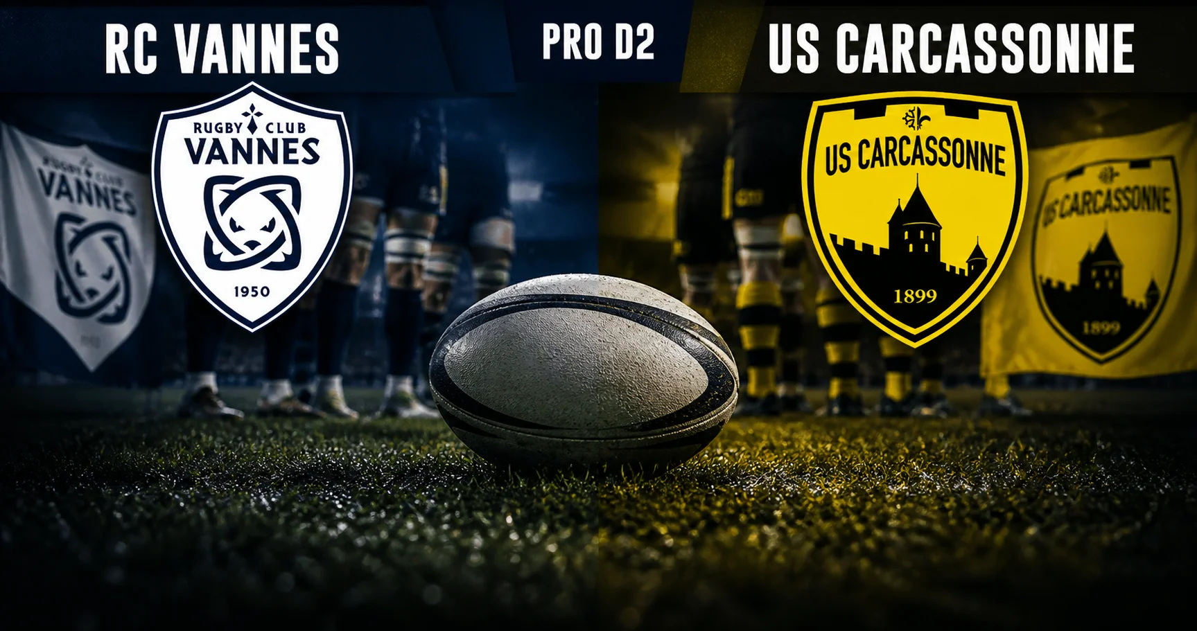 Affiche de la rencontre RC Vannes contre US Carcassonne