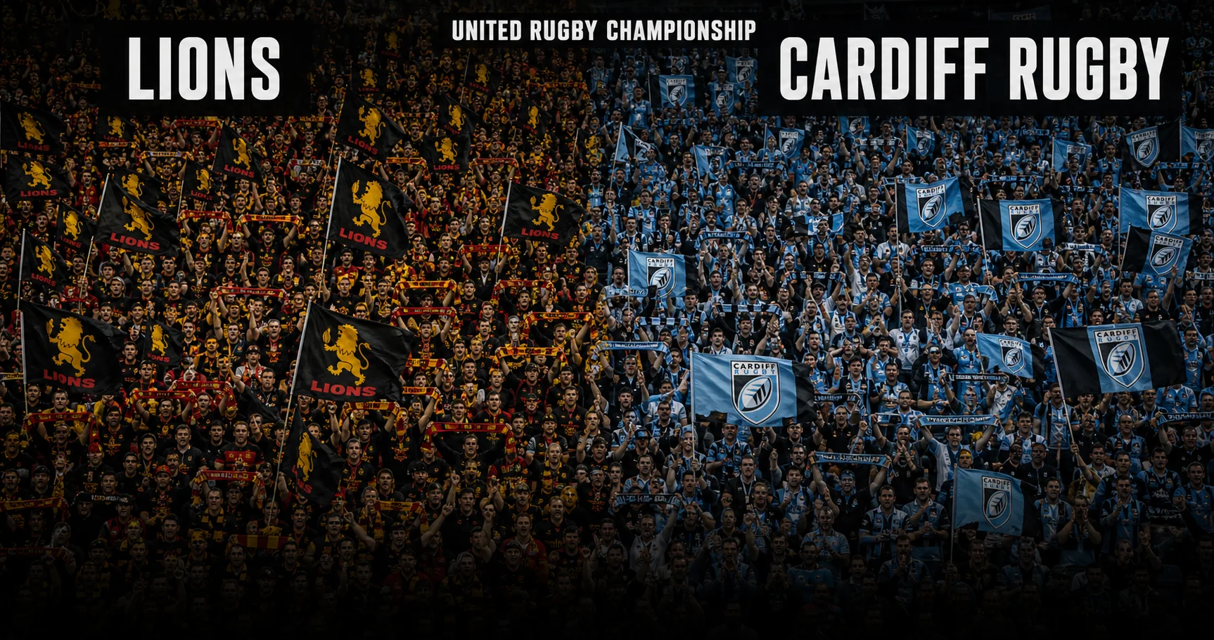Affiche de la rencontre Lions contre Cardiff Rugby