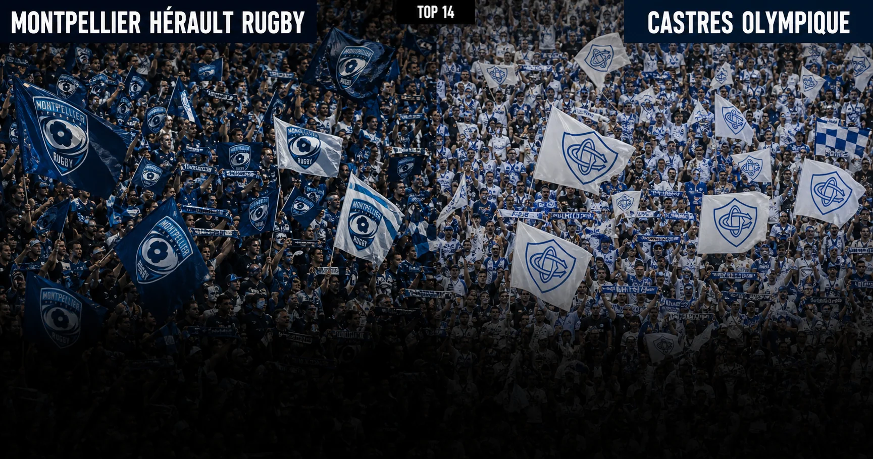 Affiche de la rencontre Montpellier Hérault Rugby contre Castres Olympique