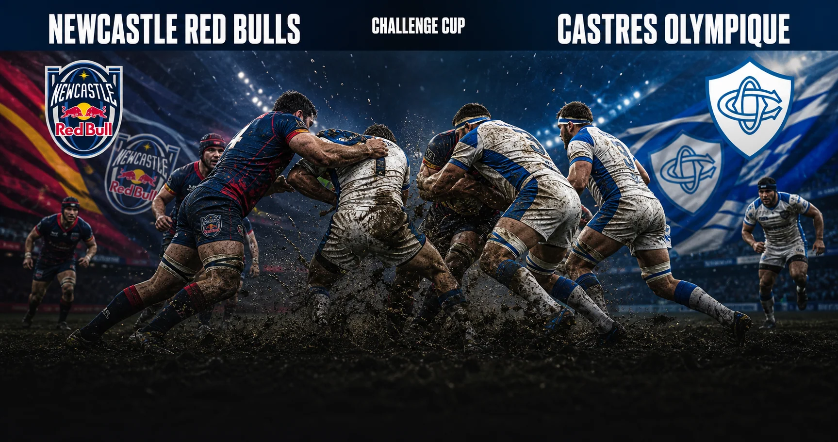 Affiche de la rencontre Newcastle Red Bulls contre Castres Olympique