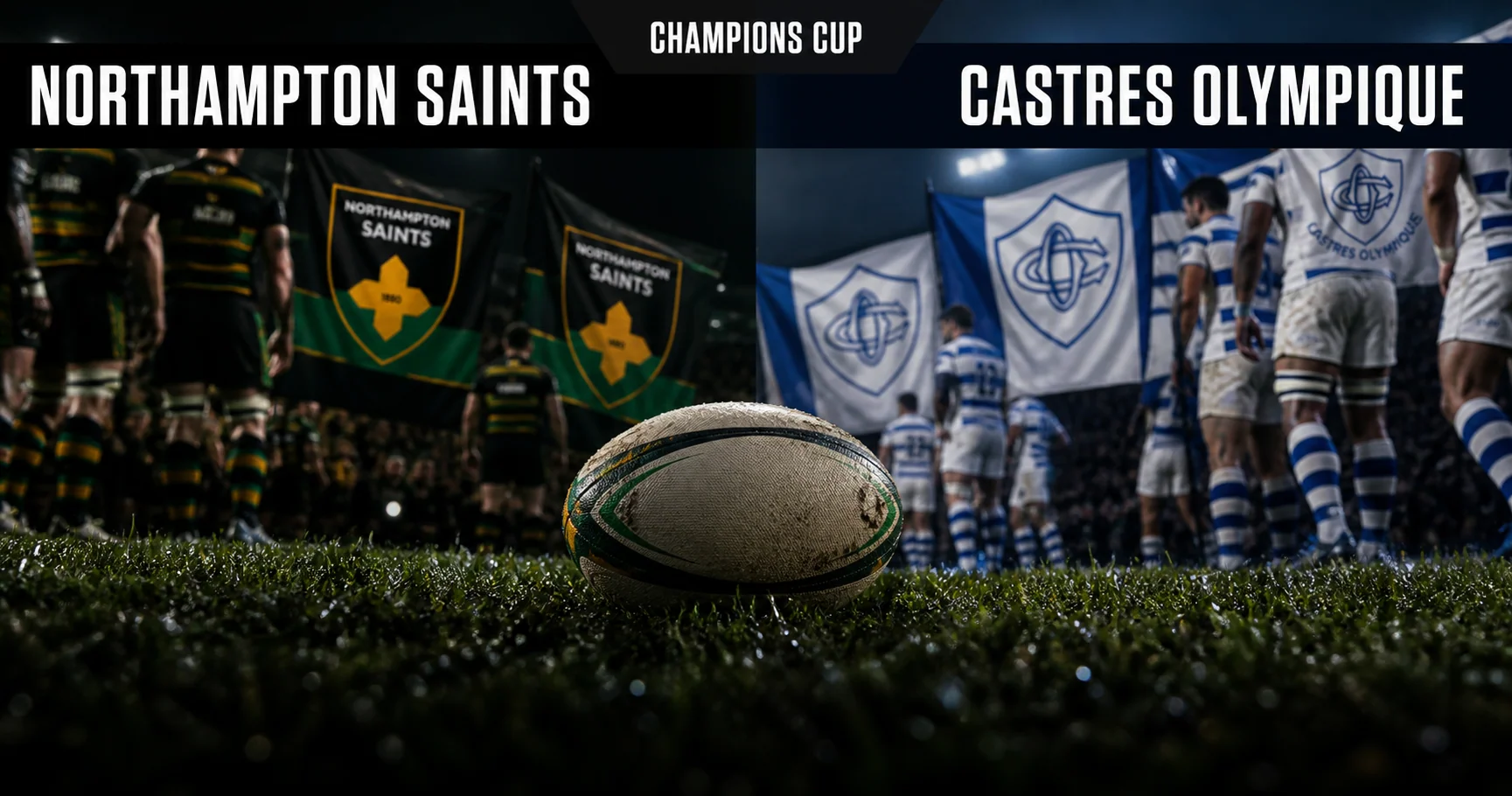 Affiche de la rencontre Northampton Saints contre Castres Olympique