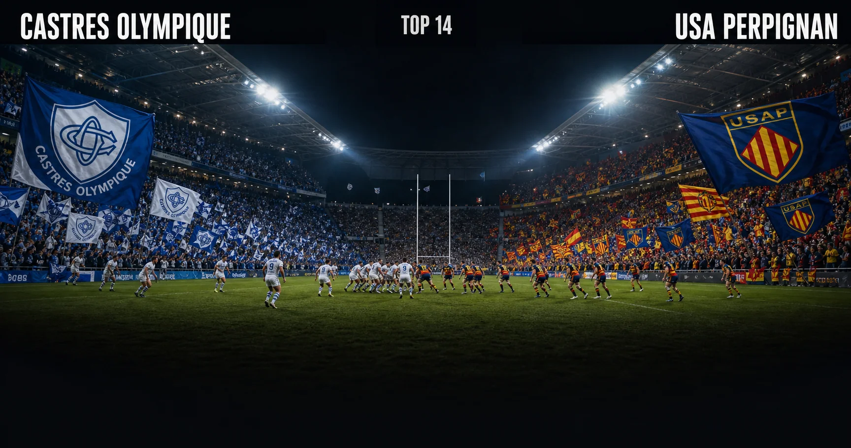 Affiche de la rencontre Castres Olympique contre USA Perpignan