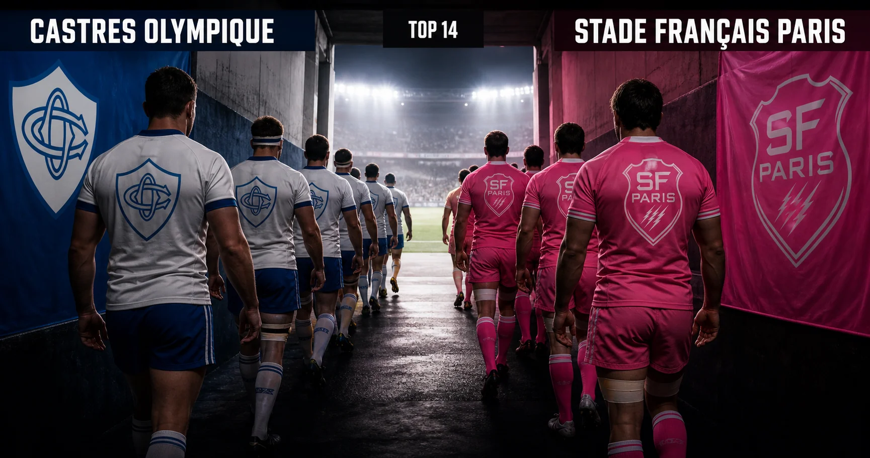 Affiche de la rencontre Castres Olympique contre Stade Français Paris