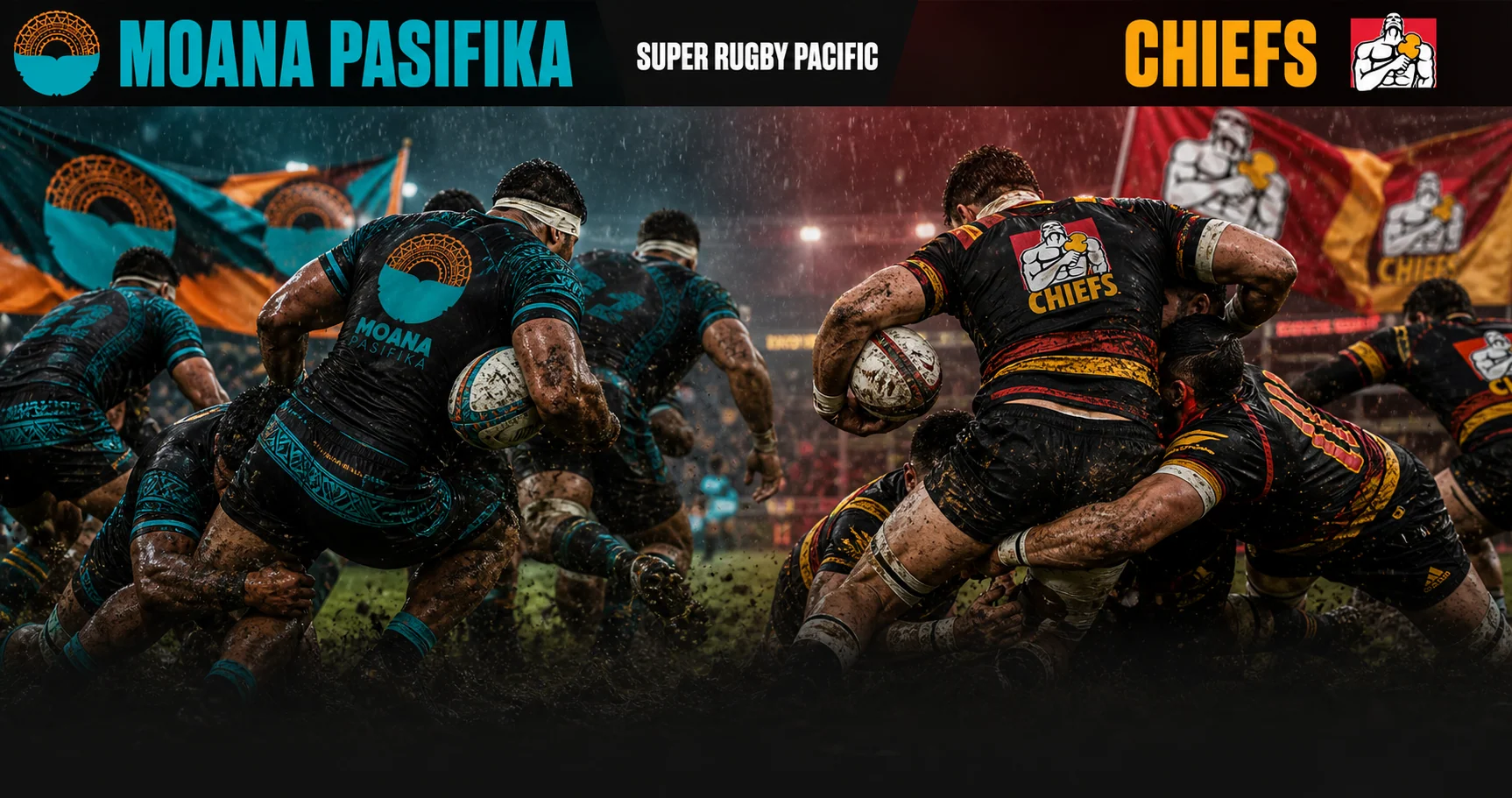 Affiche de la rencontre Moana Pasifika contre Chiefs