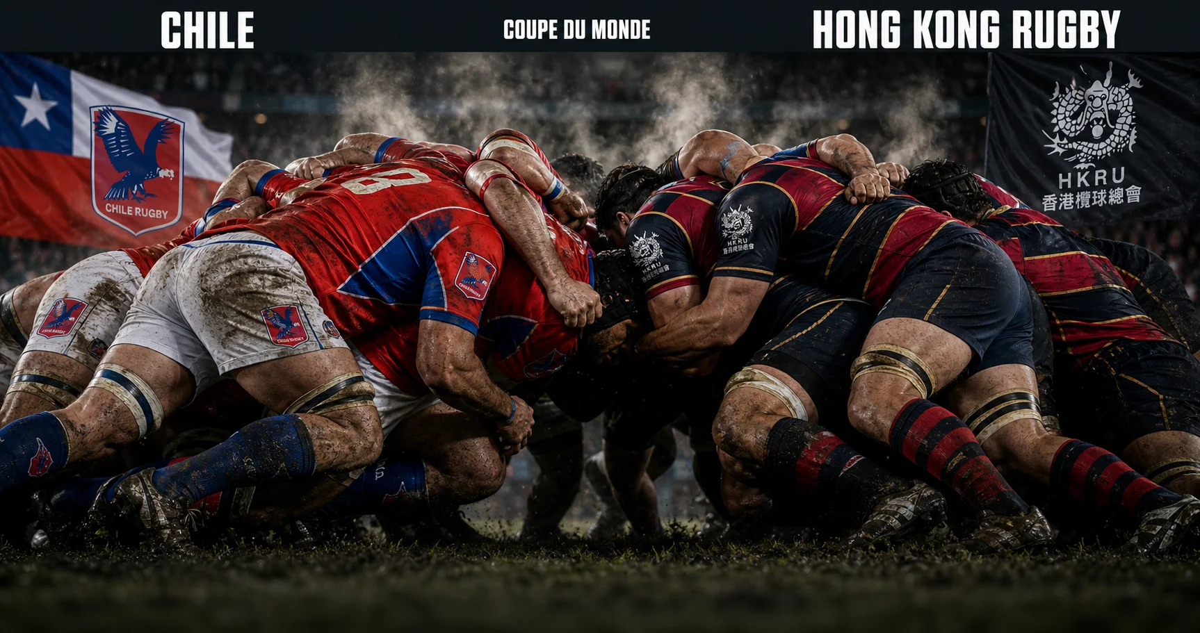 Affiche de la rencontre Chili contre Hong Kong Rugby