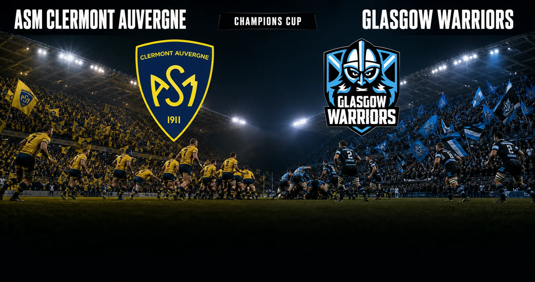 Affiche de la rencontre ASM Clermont Auvergne contre Glasgow Warriors