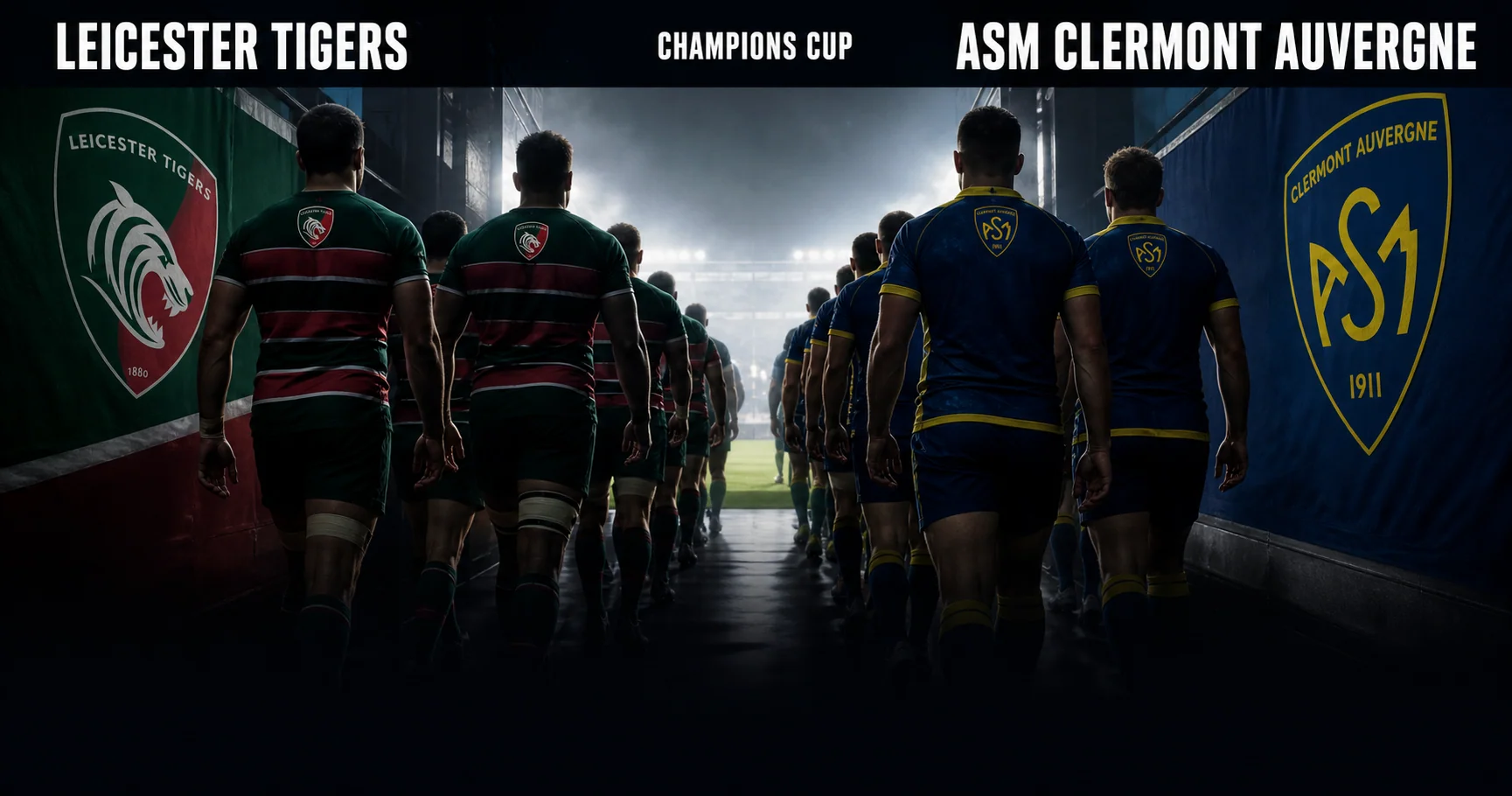 Affiche de la rencontre Leicester Tigers contre ASM Clermont Auvergne